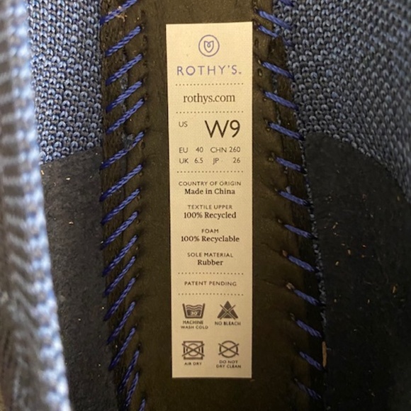 BNIB Rothy's Indigo Gingham Flats - Size 9 - Picture 5 of 5